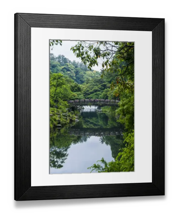 Framed Print : Stone bridge with flowers in Seogwipo, Unesco world heritage sight the island of Jejudo Framed Print : Stone bridge with flowers in Seogwipo, Unesco world heritage sight the island of Jejudo
