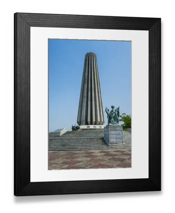 Framed Print : Monument in the Imjingak area at the high security border between South and North Korea