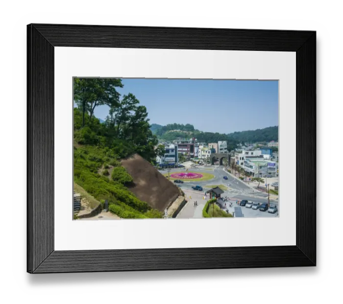 Framed Print : Overllook over Gongja from the Gongsanseong castle, South Chungcheong Province, South