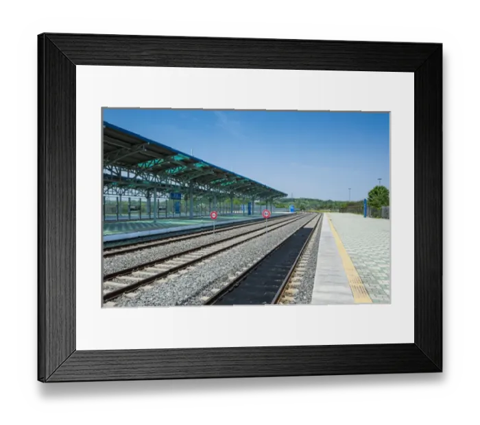 Framed Print : Dorasan railway station at the high security border between South and North Korea