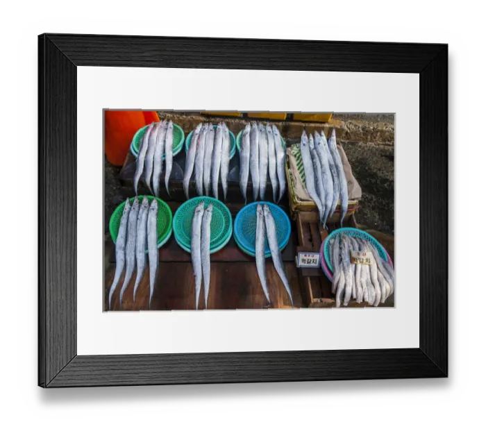 Framed Print : Fish for sale in the fish market of Busan, South Korea