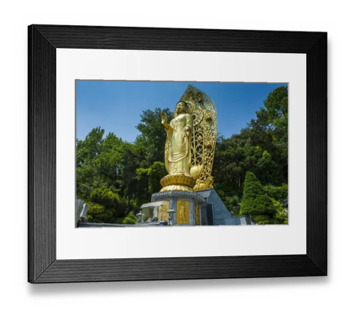 Framed Print : Golden buddha in the Unesco world heritage sight the fortress of Suwon, South Korea Framed Print : Golden buddha in the Unesco world heritage sight the fortress of Suwon, South Korea