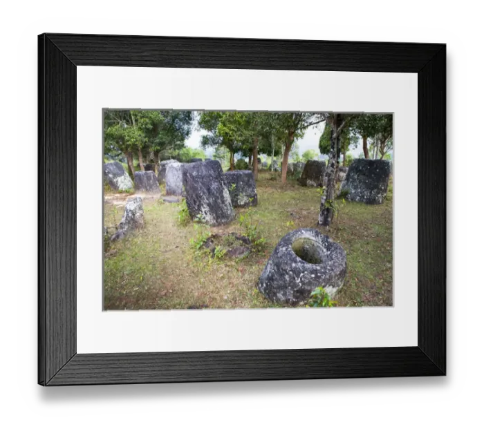 Framed Print : The Phonsavan Plain of Jars in Laos. This is site 3