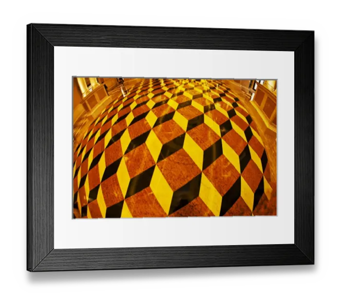 Framed Print : China; Macau; Inside of the Venetian Hotel with the floor of squares and people in motion