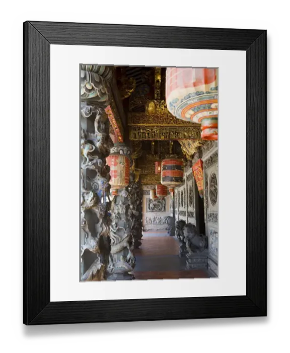Framed Print : Interior of temple & chinese lanterns, Georgetown, Penang, Malaysia Framed Print : Interior of temple & chinese lanterns, Georgetown, Penang, Malaysia