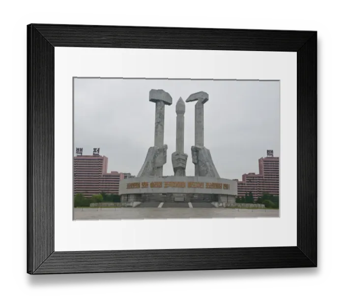Framed Print : The hammer, sickle and writing brush form the Workers Party Monument, Pyongyang, North Framed Print : The hammer, sickle and writing brush form the Workers Party Monument, Pyongyang, North