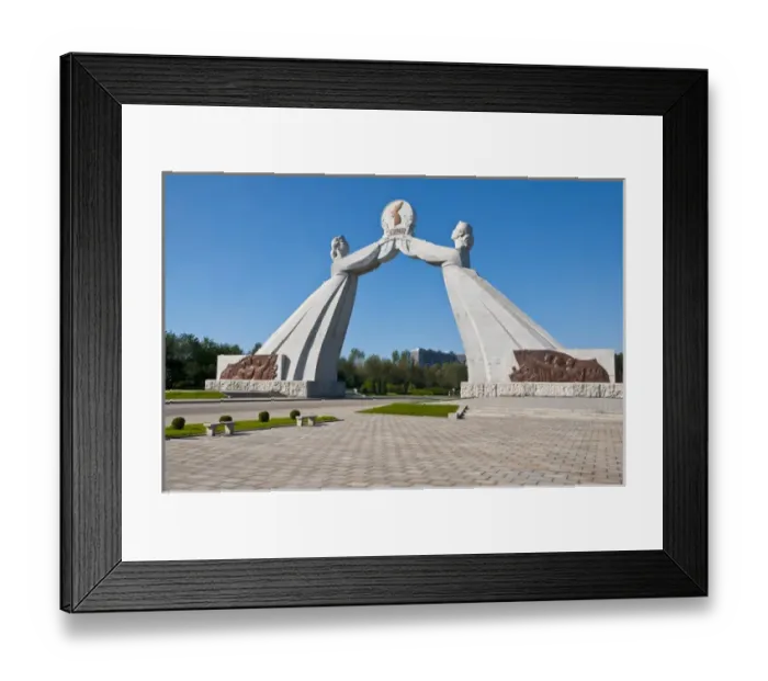 Framed Print : The monument of the three Charter of National Reunification, Pyongyang, North Korea Framed Print : The monument of the three Charter of National Reunification, Pyongyang, North Korea