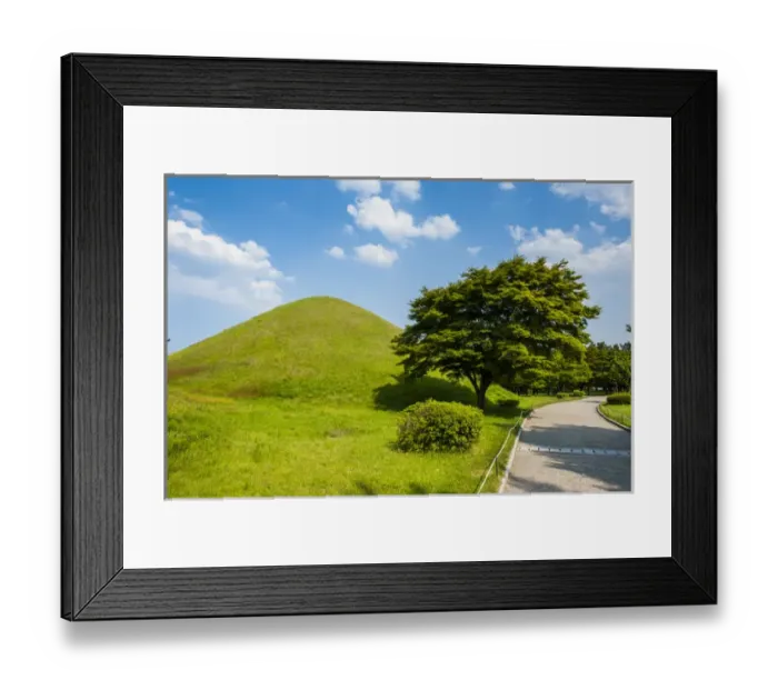 Framed Print : Tumuli park with its tombs from the Shilla monarchs in the Unesco world heritage sight Gyeongju Framed Print : Tumuli park with its tombs from the Shilla monarchs in the Unesco world heritage sight Gyeongju