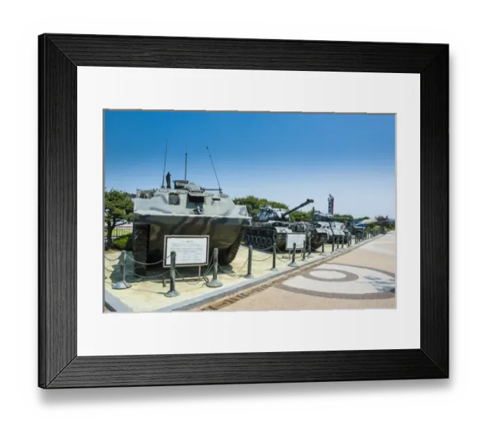 Framed Print : War relicts in the Imjingak area at the high security border between South and North Korea Framed Print : War relicts in the Imjingak area at the high security border between South and North Korea
