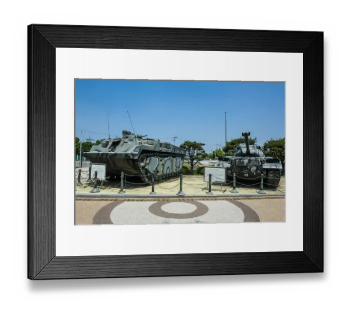 Framed Print : War relicts in the Imjingak area at the high security border between South and North Korea Framed Print : War relicts in the Imjingak area at the high security border between South and North Korea