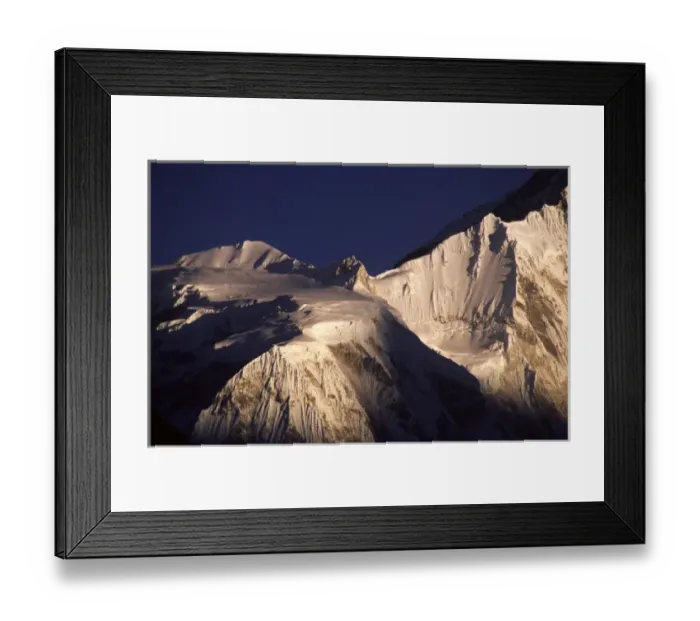 Framed Print : Sunrise hits the Himalayas at Gokyo, Sagarnatha National Park, Nepal