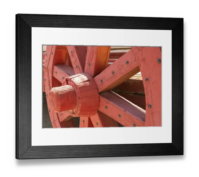 Framed Print : Asia, Mongolia, Ulaanbaatar, wheels of a cart that traditionally would be attached to a Yak