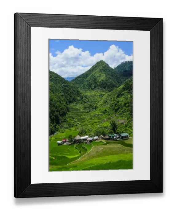 Framed Print : Bangaan in the rice terraces of Banaue, Northern Luzon, Philippines