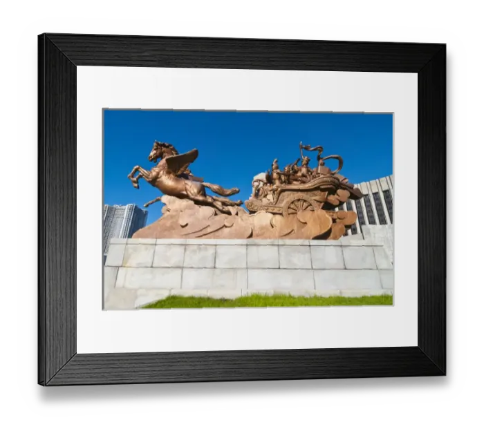 Framed Print : Horsestatue before the Childrena's palace, Pyongyang, North Korea Framed Print : Horsestatue before the Childrena's palace, Pyongyang, North Korea