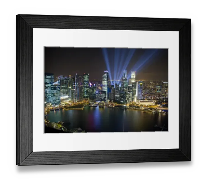 Framed Print : Singapore. Downtown overview at night. Credit as: Jim Zuckerman / Jaynes Gallery / DanitaDelimont Framed Print : Singapore. Downtown overview at night. Credit as: Jim Zuckerman / Jaynes Gallery / DanitaDelimont
