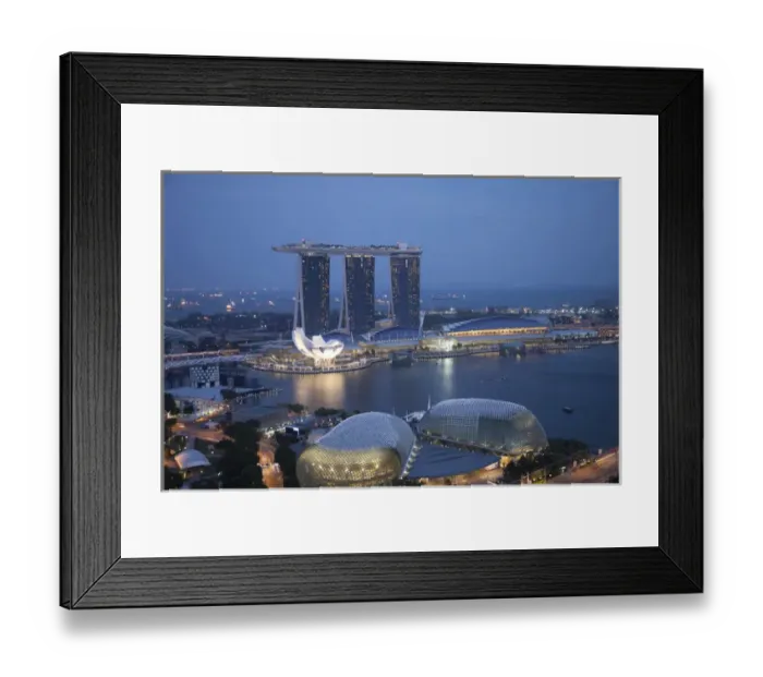 Framed Print : Singapore, Marina Bay Sands Hotel. Sunrise on hotel