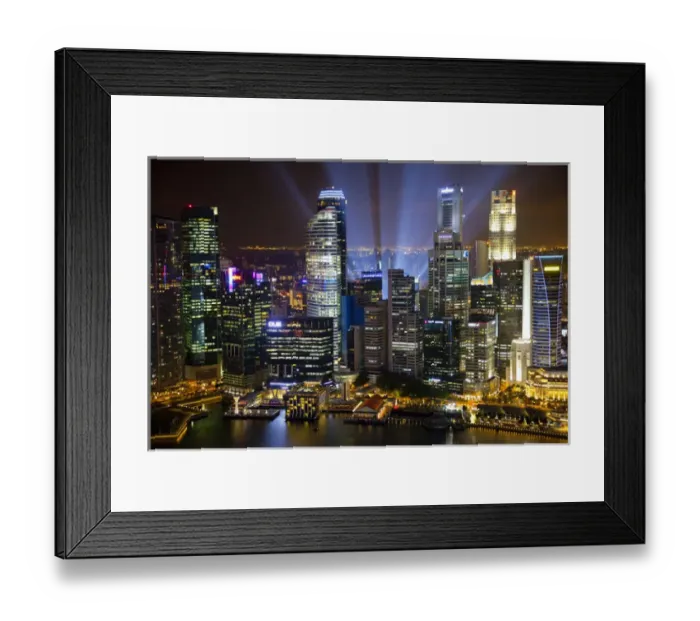 Framed Print : Singapore. Downtown overview at night. Credit as: Jim Zuckerman / Jaynes Gallery / DanitaDelimont Framed Print : Singapore. Downtown overview at night. Credit as: Jim Zuckerman / Jaynes Gallery / DanitaDelimont