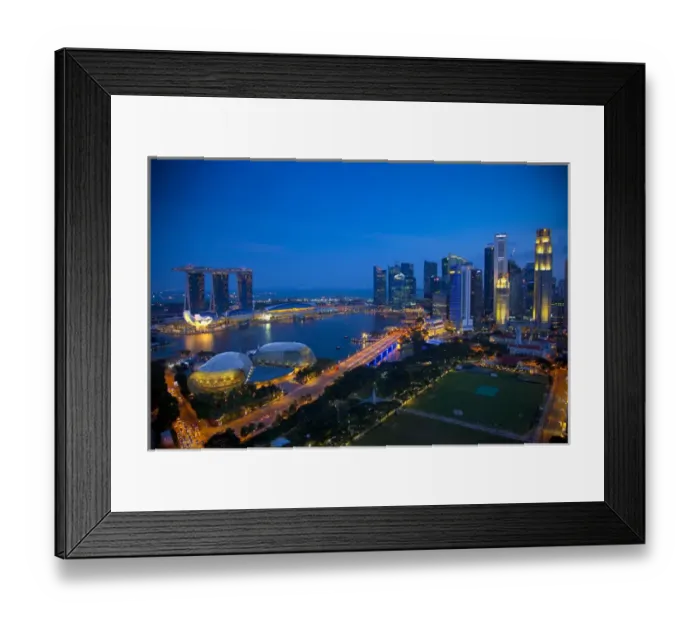 Framed Print : Singapore. Downtown overview at night. Credit as: Jim Zuckerman / Jaynes Gallery / DanitaDelimont Framed Print : Singapore. Downtown overview at night. Credit as: Jim Zuckerman / Jaynes Gallery / DanitaDelimont