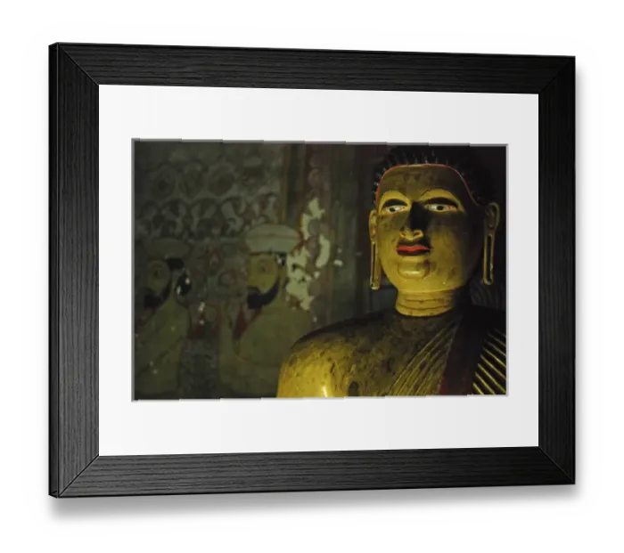 Framed Print : Sri Lanka, Dambulla, Dambulla Cave Temple, face of Buddha Framed Print : Sri Lanka, Dambulla, Dambulla Cave Temple, face of Buddha