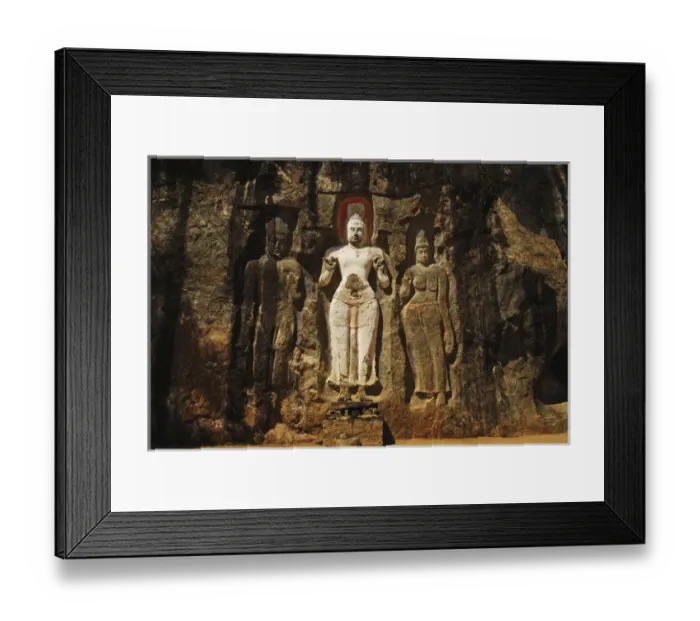 Framed Print : Sri Lanka, Ella, Dhowa rock Temple, carved rock Buddha Framed Print : Sri Lanka, Ella, Dhowa rock Temple, carved rock Buddha