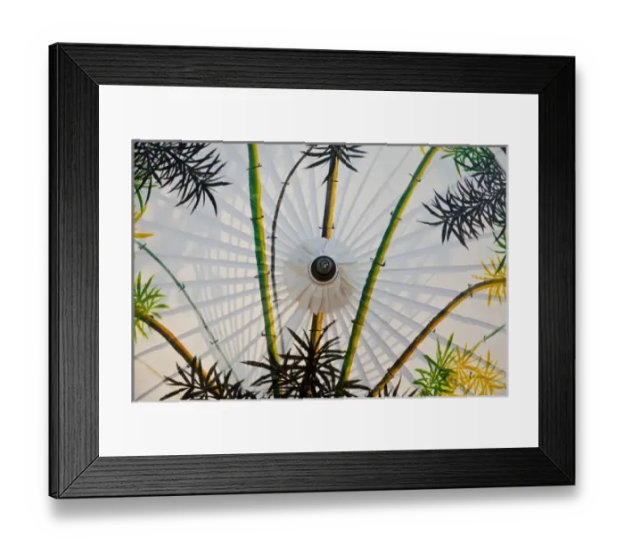 Framed Print : Bamboo pattern on painted parasol, Bo Sang, Umbrella Village near Chaing Mai, Thailand