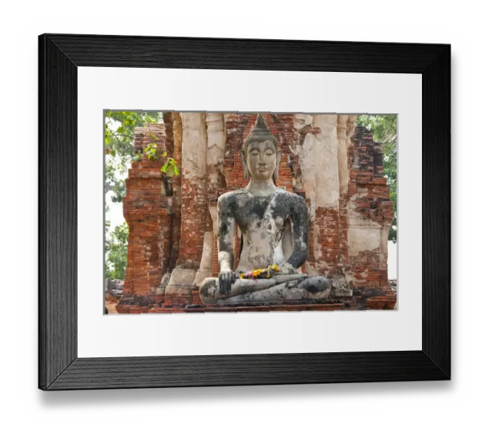 Framed Print : Seated Buddha statue at the temple of Wat Mahatat in Ayutthaya near Bangkok, Thailand Framed Print : Seated Buddha statue at the temple of Wat Mahatat in Ayutthaya near Bangkok, Thailand