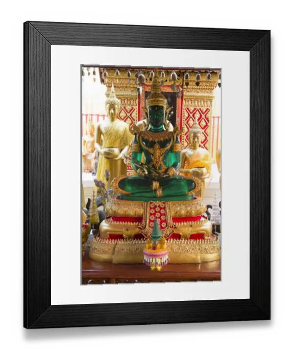 Framed Print : Thailand, Chiang Mai Province, Wat Phra That Doi Suthep. Green Buddha statue Framed Print : Thailand, Chiang Mai Province, Wat Phra That Doi Suthep. Green Buddha statue