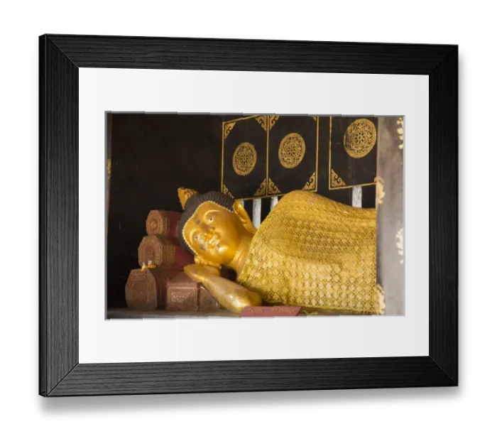 Framed Print : Thailand, Chiang Mai, Wat Chedi Luang. Reclining Buddha statue Framed Print : Thailand, Chiang Mai, Wat Chedi Luang. Reclining Buddha statue