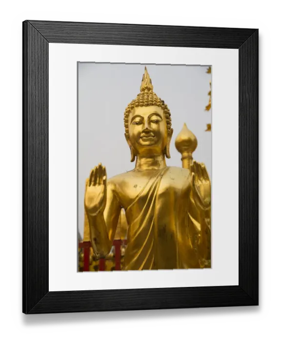 Framed Print : Thailand, Chiang Mai Province, Wat Phra That Doi Suthep. Golden Buddha statue Framed Print : Thailand, Chiang Mai Province, Wat Phra That Doi Suthep. Golden Buddha statue