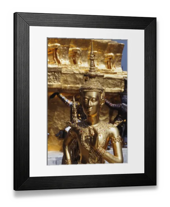 Framed Print : Thailand, Bangkok, Gold statue at grand palace Bangkok