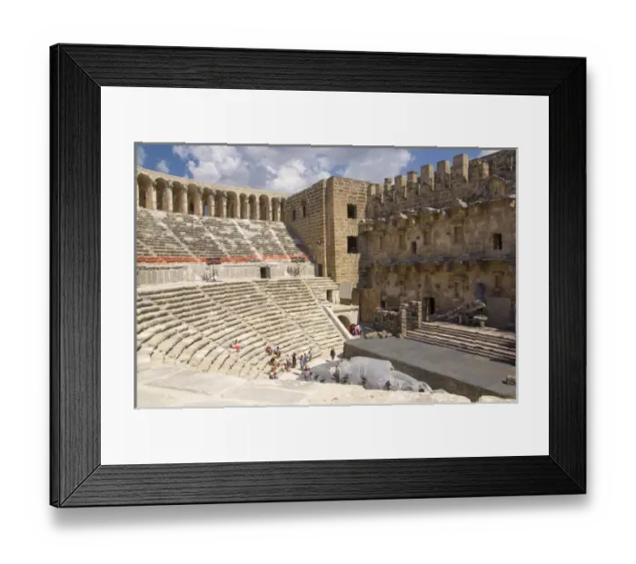 Framed Print : Turkey, Aspendos. Aspendos Theater has survived, fairly undamaged This structure has