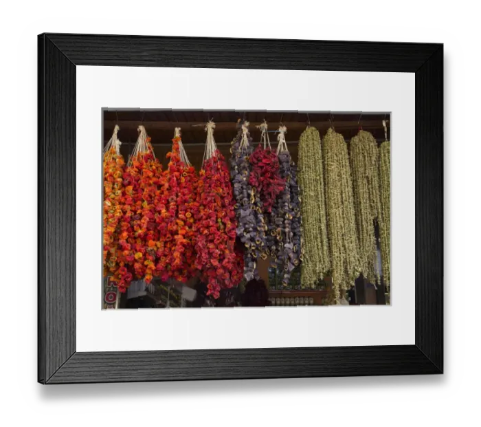Framed Print : Asia, Turkey, Gaziantep, Medina, Spice market, spice shops in old bazaar of Zincirli Bedesten
