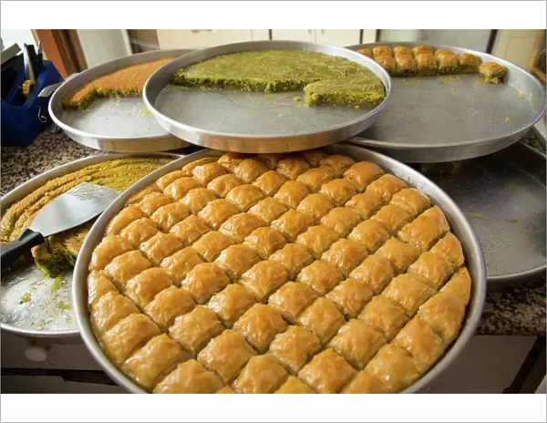 Turkey, Gaziantep. Turkeys most iconic dessert, baklava is of paper-thin layers