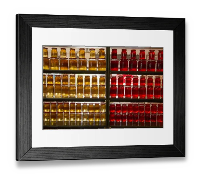 Framed Print : Turkey, Safranbolu. Apricot and quince preserves for sale in shop