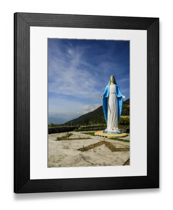 Framed Print : Maria statue on top of a pass, along the rice terraces from Bontoc to Banaue, Luzon Framed Print : Maria statue on top of a pass, along the rice terraces from Bontoc to Banaue, Luzon