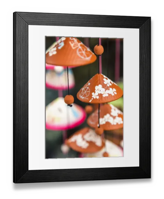 Framed Print : Pottery wind chimes with Vietnamese motifs, Vietnam Framed Print : Pottery wind chimes with Vietnamese motifs, Vietnam