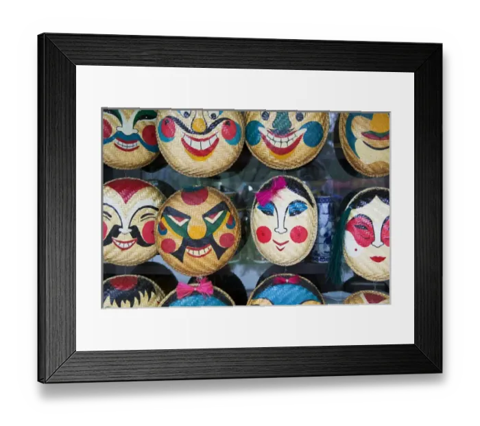 Framed Print : North Viet Nam Hanoi Masks in Hanoi market