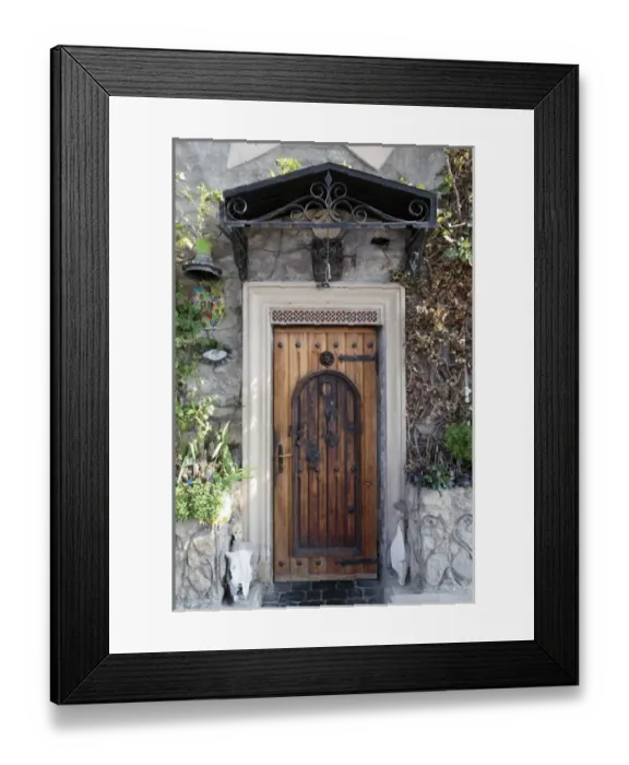 Framed Print : Azerbaijan, Baku. A wooden front door covered with large iron rivets Framed Print : Azerbaijan, Baku. A wooden front door covered with large iron rivets