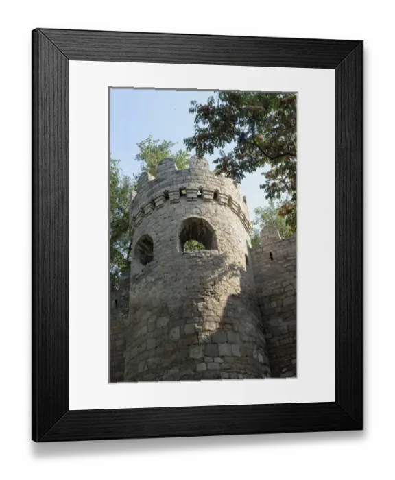 Framed Print : Azerbaijan, Baku. A tower on the outer wall of the Palace of the Shirvanshahs, as Framed Print : Azerbaijan, Baku. A tower on the outer wall of the Palace of the Shirvanshahs, as