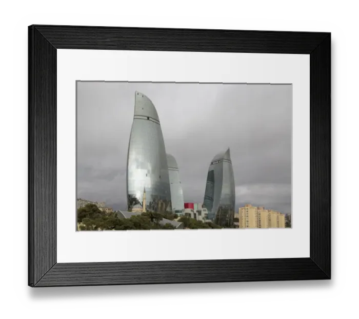 Framed Print : Azerbaijan, Baku. The Flame Towers of Baku Framed Print : Azerbaijan, Baku. The Flame Towers of Baku