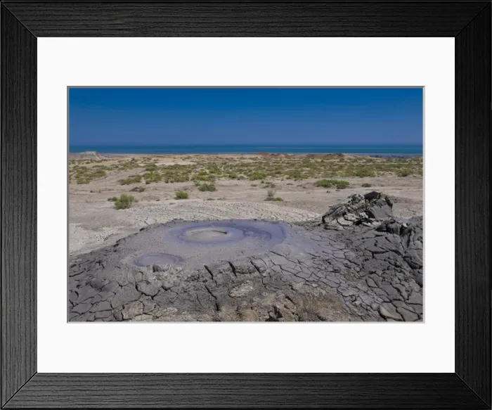 Framed Print : Mud volcanoes in Qobustan near Baku Azerbaijan Framed Print : Mud volcanoes in Qobustan near Baku Azerbaijan