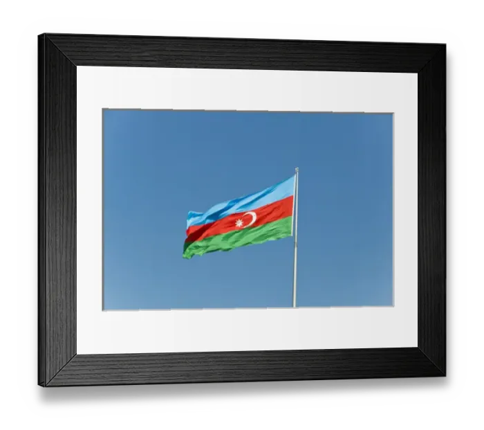 Framed Print : Flag blowing in wind, Baku, Azerbaijan Framed Print : Flag blowing in wind, Baku, Azerbaijan