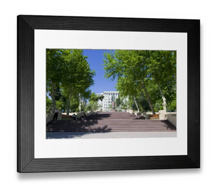 Framed Print : Stairs in a public park in Baku, Azerbaijan, Caucasus Framed Print : Stairs in a public park in Baku, Azerbaijan, Caucasus