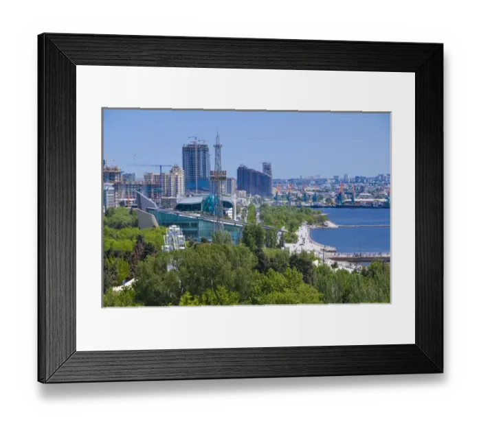 Framed Print : Blick uber die Kuste von Baku, Baku Bay, Aserbaidschan * View over coast of Baku