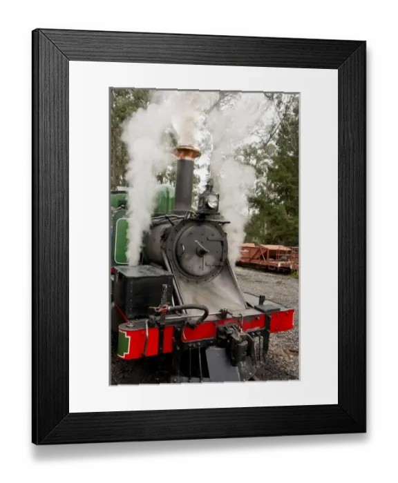 Framed Print : Australia, Victoria, Melbourne, Dandenong Ranges. Puffing Billy, historic vintage steam train Framed Print : Australia, Victoria, Melbourne, Dandenong Ranges. Puffing Billy, historic vintage steam train