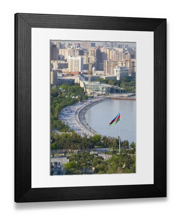 Framed Print : View over coast of Baku, Baku Bay, Azerbaijan Framed Print : View over coast of Baku, Baku Bay, Azerbaijan