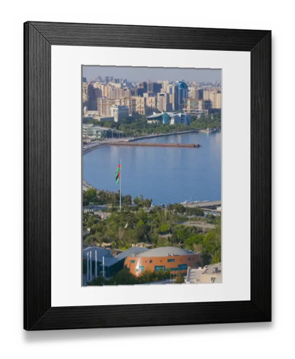 Framed Print : View over coast of Baku, Baku Bay, Azerbaijan Framed Print : View over coast of Baku, Baku Bay, Azerbaijan