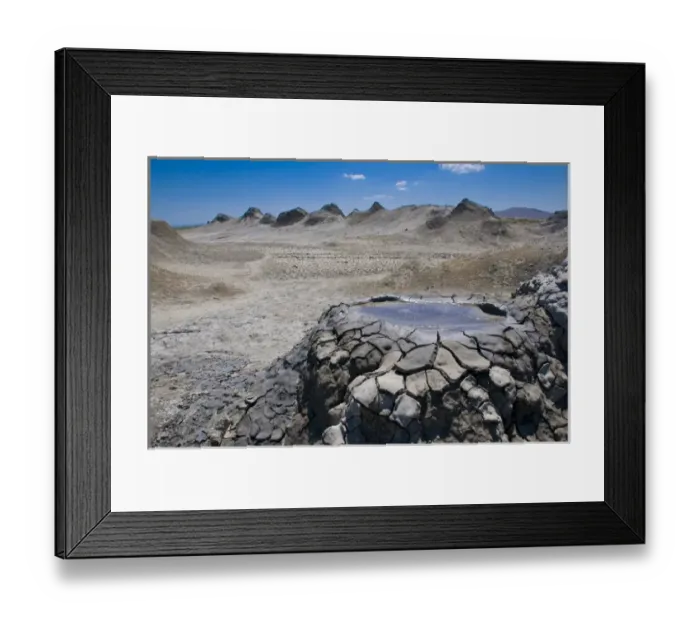 Framed Print : Mud volcanoes in Qobustan near Baku Azerbaijan Framed Print : Mud volcanoes in Qobustan near Baku Azerbaijan