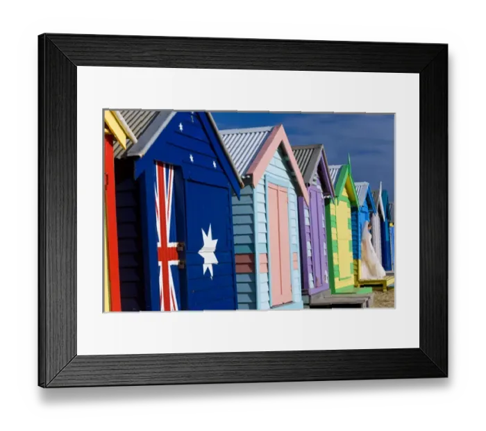 Framed Print : Australia, Victoria, Brighton Beach, Melbourne
