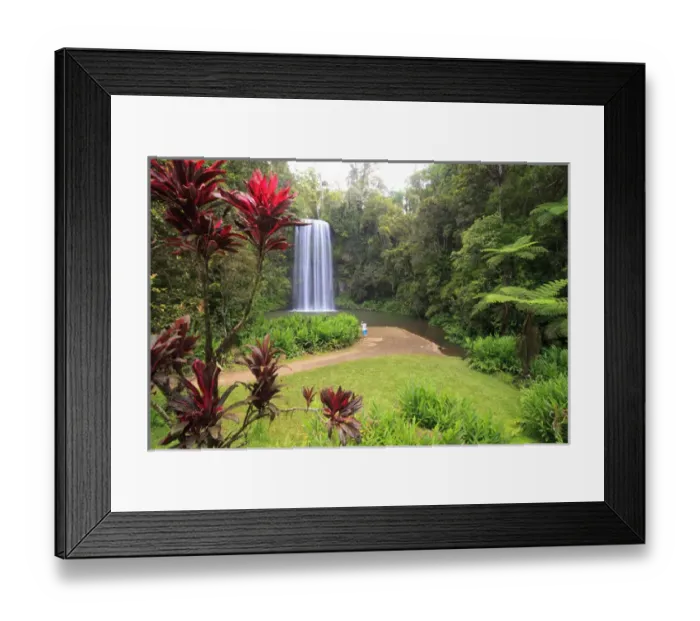 Framed Print : Millaa Millaa Falls is one of the iconic landscapes of far north Queensland and one Framed Print : Millaa Millaa Falls is one of the iconic landscapes of far north Queensland and one
